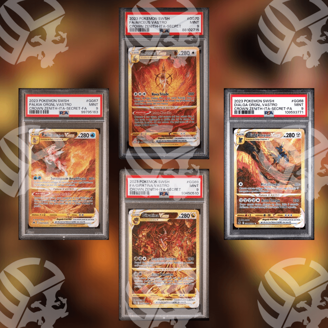 Giratina, Palkia, Dialga, Arceus VAstro CRZ-GG67/68/69/70 (PSA 9)