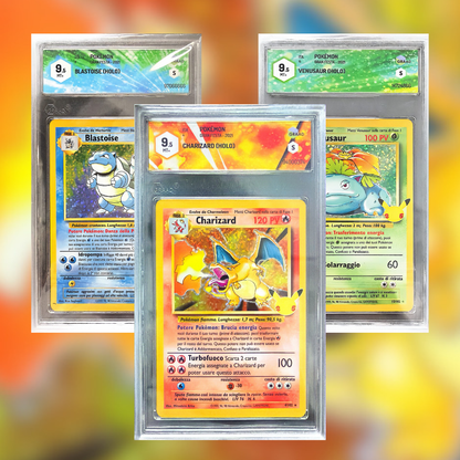 TRIO Charizard, Venusaur, Blastoise 25th ( GRAAD 9.5)