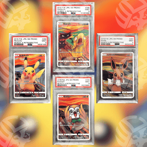 Munch Eevee, Psyduck, Rowlet, Pikachu (PSA 9)