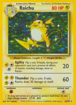 Raichu - Set Base (Holo Rare) [BS-14]