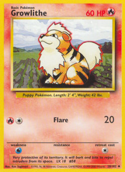 Growlithe - Set Base (Uncommon) [BS-28]