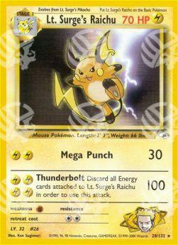 Lt. Surge's Raichu - Gym Heroes (Rare) [GH-28]