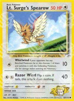 Lt. Surge's Spearow - Gym Heroes (Common) [GH-83]
