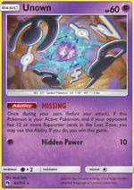 Unown - Lost Thunder (Rare) [LOT-92]