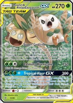 Rowlet & Alolan Exeggutor GX - Unified Minds (Ultra Rare) [UNM-1]