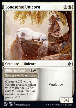 Unicorno Solitario // Cavalcante senza Destriero - Throne of Eldraine (Common) [ELD-21]