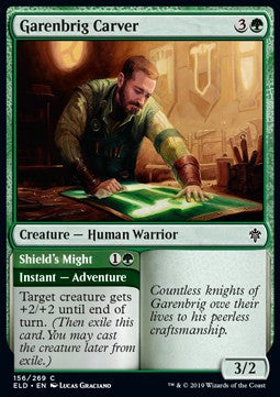 Intagliatore di Garenponte // Potenza dello Scudo - Throne of Eldraine (Common) [ELD-156]