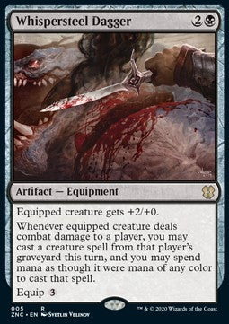 Whispersteel Dagger - Commander: Rinascita di Zendikar (Rare) [ZNC-5]