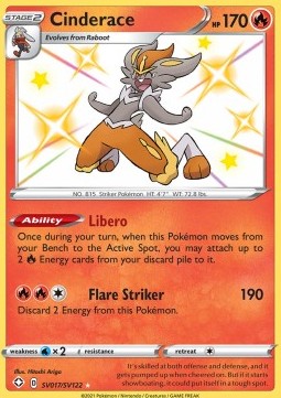 Cinderace - Destino Splendente (Secret Rare) [SHF-SV17]