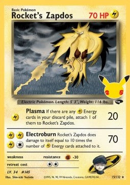 Rocket Zapdos - Gran Festa (Holo Rare) [CEL-GC 15]