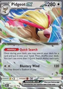 Pidgeot ex - Ossidiana Infuocata (Double Rare) [OBF-164]