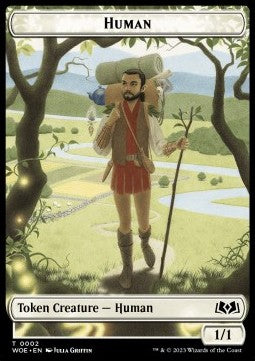 Human Token (W 1/1) // Food Token - Le Terre Selvagge di Eldraine: Extras (Token) [XWOE-T 2/13]