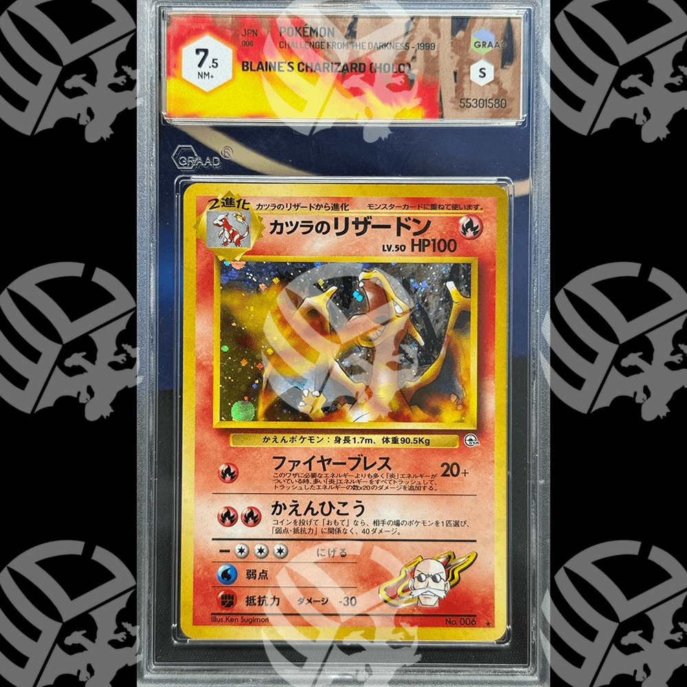 Blaine's Charizard Challenge From The Darkness - 006 - GRAAD 7,5 - Warcard