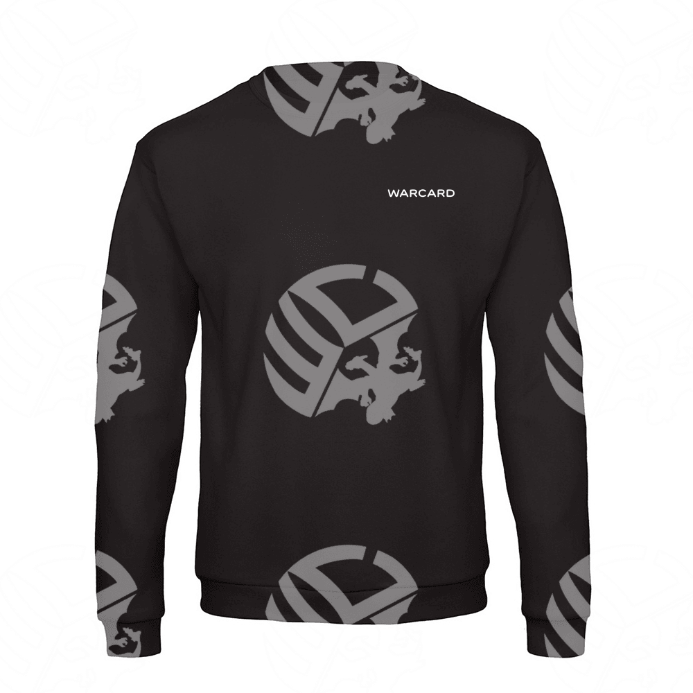 Felpa girocollo scritta ricamata Warcard - Nero